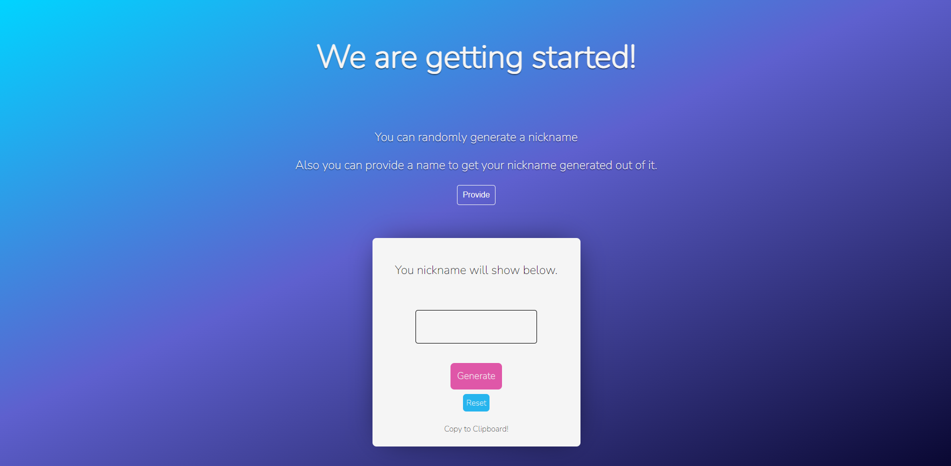 Image of NickGenerator Project