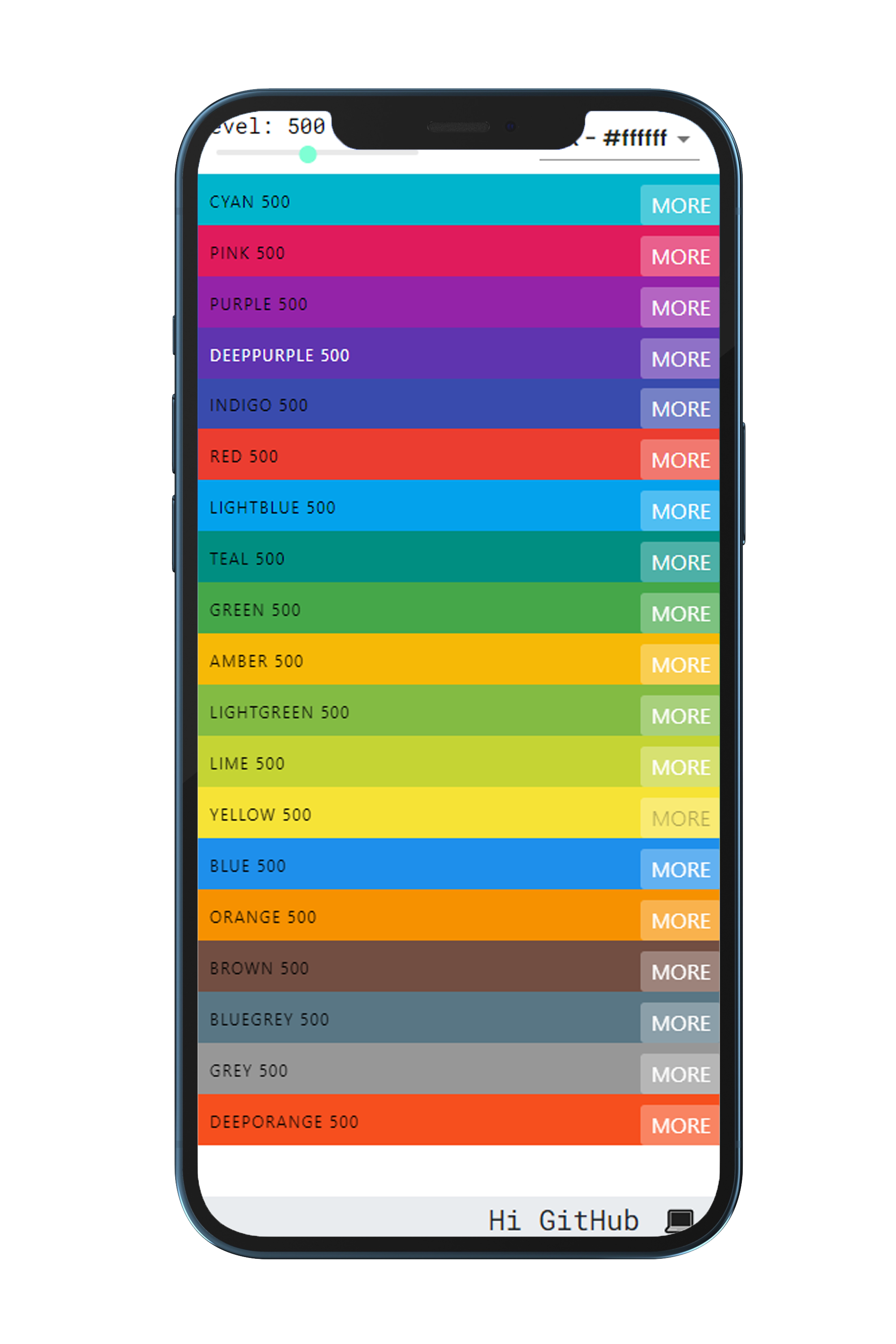 Phone view of Colors App - Mockup Image by originalmockup on Freepik