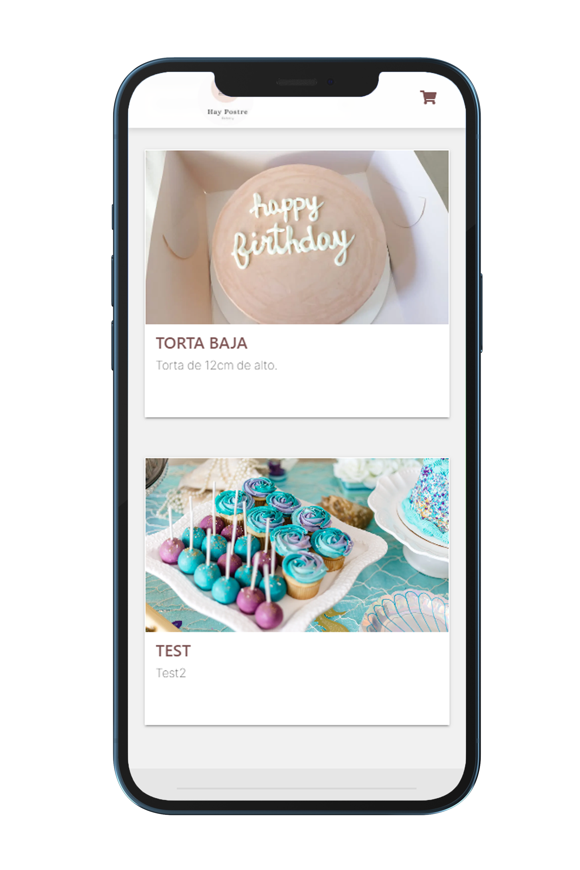 Phone view of Hay Postre - Mockup Image by originalmockup on Freepik